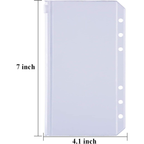 Bindlommer Plastik Binder Lynlåsmapper Vandtætte A6 Size