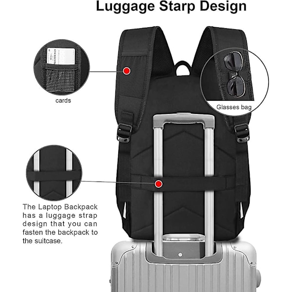 Antistöld Ryggsäck för Laptop Business Resväska med Acsergery Usb Laddningsport Present
