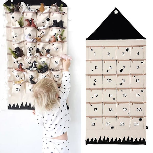 24 Lommer Julekalender Nedtælling Hængende DIY Overraskelse Julegave