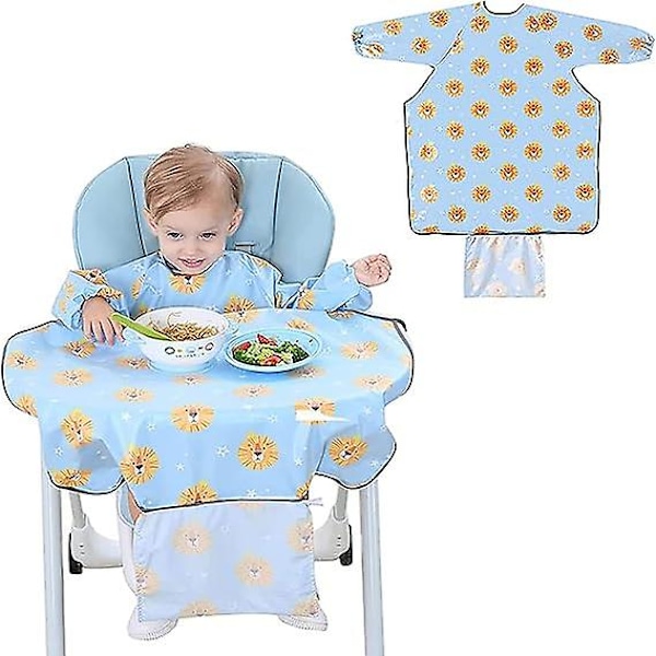 Baby Smekker Med Ermer, Heldekkende Avvenningssmekke Festes Til Babyens Høy Stol, Vanntett Smekke For Småbarn, Langermet Smekkesett For 6-24 Måneder Baby