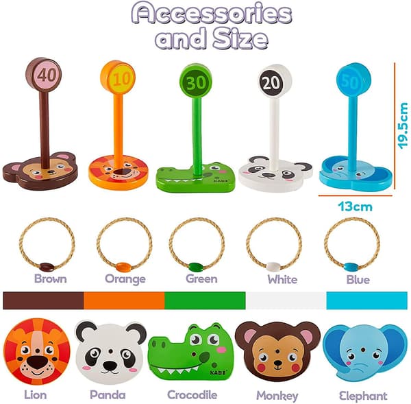 Träleksaker Utomhus & Inomhus Barn Ring Toss Spel Barn Set - Trädgård Ring