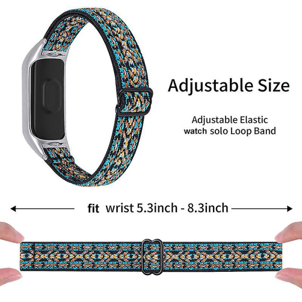 Nylonflätad klockarmband för Xiaomi Mi Band 3/4 justerbart elastiskt handledsband Style 4