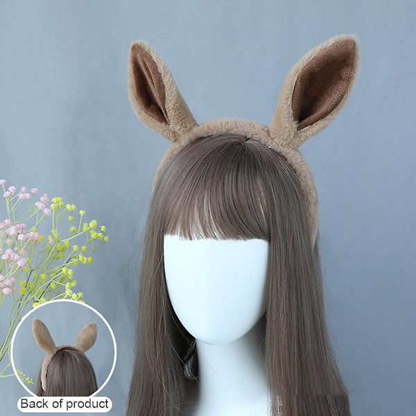Myk Bunny Hest Esel Ører, One Size, Halloween Jul Dyrehodeplagg Kamel -brun Camel -brown