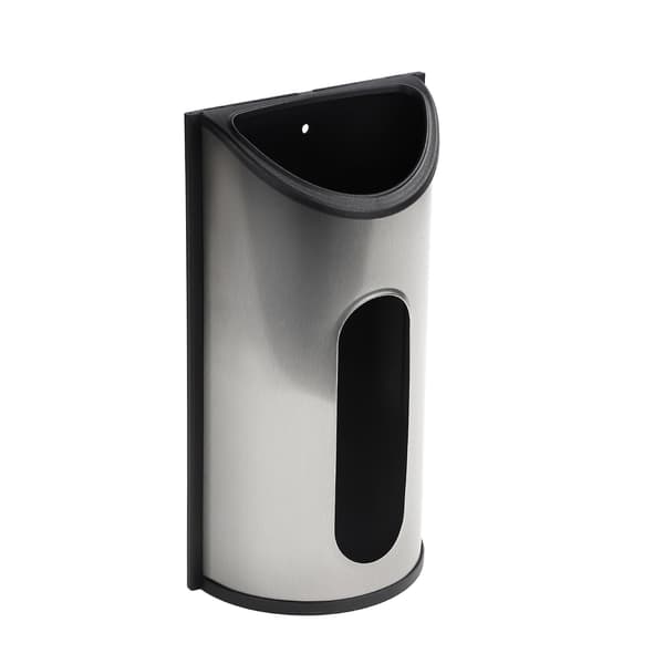 Køkken Dagligvarer Plastikposeholder og Dispenser til Plastikposer - Nem Vægmontering Poseholder - Rustfrit Stål (sølv)