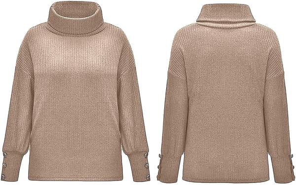 Salg på dame skjorter og bluser. Dame turtleneck strikket genser lang
