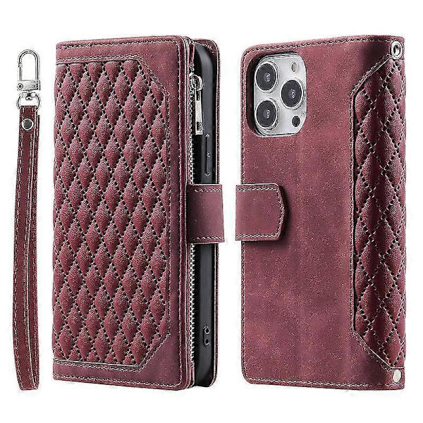 Etui til iPhone 15 Plus/15 Pro Max Mobiltelefon Etuier Flip Læder Etui til iPhone 15 Pro Max burgundy 15 plus