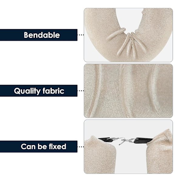 SBSGV 3-pack Värmefria Lockar Hårcurlers, Flexibla Satin Värmefria Långa Hårrullear, Mjuka DIY Våghårrullear Stylingverktyg för Långt Medellångt Hårlås Beige