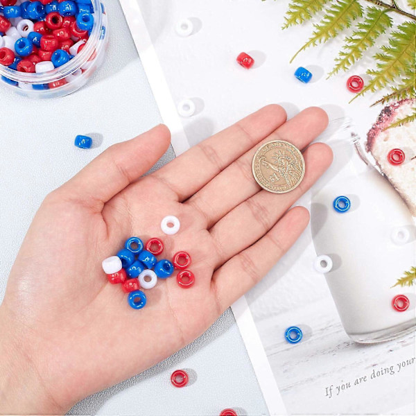 Cirka 180 st Akryl Europeiska Pärlor Ponnypärlor Tunnpärlor Stora Hål Runda Pärlor för Smyckestillverkning 9x6mm Hål: 4mm 3 Färger