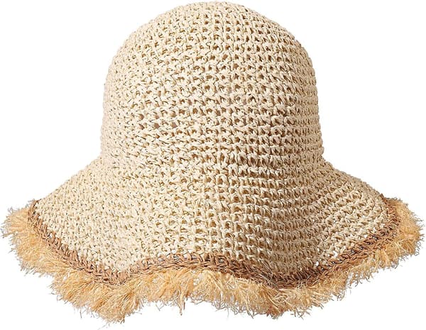 Dame Solhat Strandhat Frynset Hæklet Foldbar Stråhat Sommer Style 1