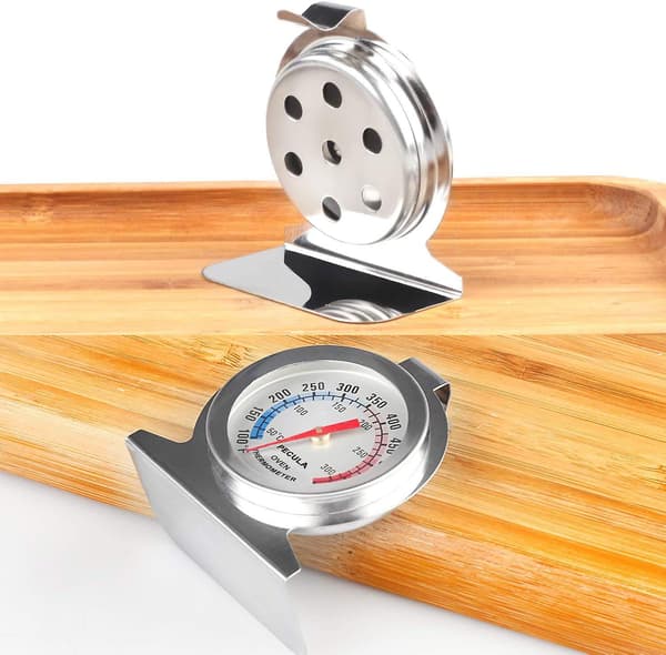 Ovntermometer - Analogt termometer i rustfritt stål for matlaging