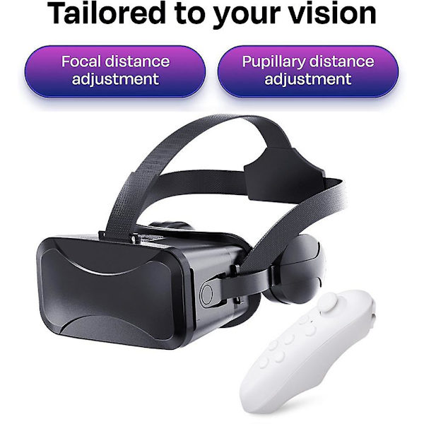 Vr Headset kompatibelt med - Universal Virtual Reality Goggles - Spela dina bästa mobilspel 360-filmer med mjuka och bekväma Nya 3d Vr-glasögon | Bl White apple line
