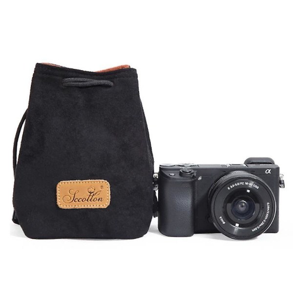 Stötsäker bärväska med dragsko för Canon Nikon DSLR kameraväska Square Black