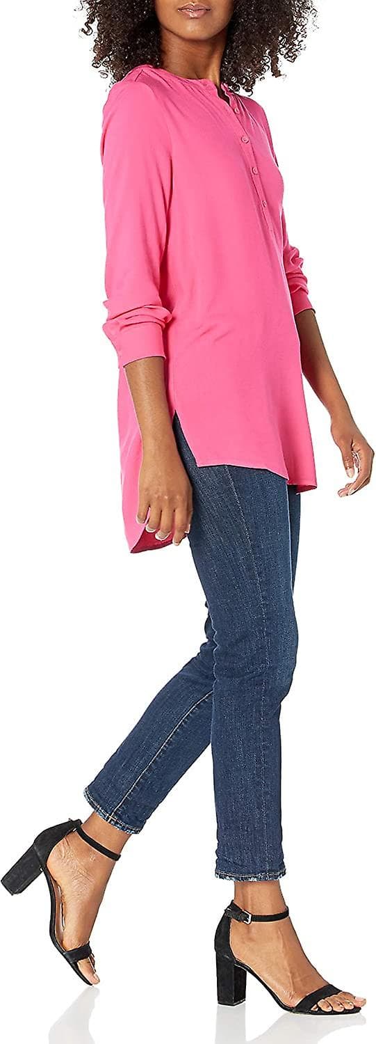 Långärmad vävd blus för dam Style 9 XS