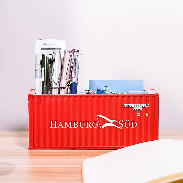 20ft Mini Skibscontainer Model Legetøj Cargo Container Maritimo Die-Cast Container Skibsboks Penholder Kontorgaver Tilpasset Logo HAMBURG Pen holder