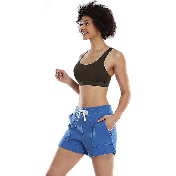Kvinnors vadderade sport-bh med medium support, korsrygg, gym, yoga-bh Dark green L
