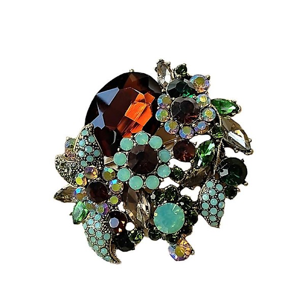 Broschnål för kvinnor Kristall strass Fest Blomma Löv Vine Klassisk stil Temperament Märke Tröja Jacka Krage Pins Mode Väskor Kläder Accesso