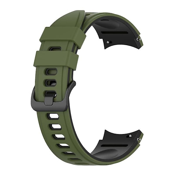 Silikone Urrem Til Samsung Galaxy Watch6 40/44mm/ Watch6 Classic 43/47mm/Watch 4/5 40/44mm Army Green  Black