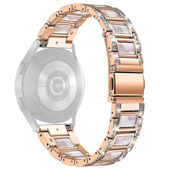 Urrem i rustfrit stål og resin til Huawei Watch GT 2 42mm/Watch 2/Honor MagicWatch 2 42mm Rose Gold  Pink Mix