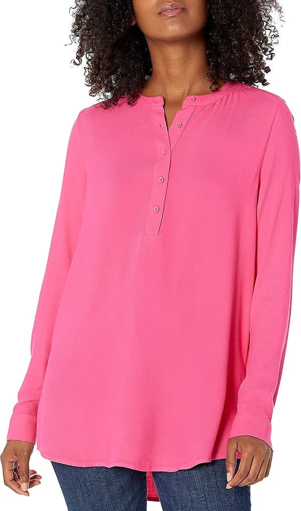 Langærmet vævet bluse til kvinder Style 9 XL