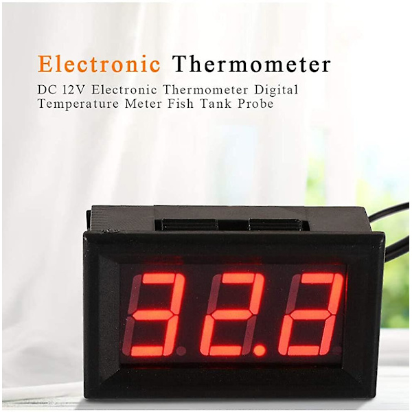 Vifteovn Digitalt Termometer 12v Mini Temperaturtester Vanntett Digital