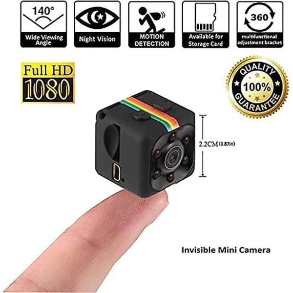 Mini Spy Camera, Full Hd 1080p Mini Car Dv Dvr Camera Spy Dash Cam Ir Night Vision (svart)