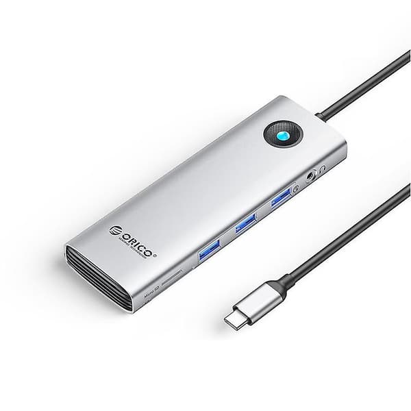 10 i 1 Dockingstasjon HD+VGA+SD / TF+3.5mm Audio PD 100W Lading Multifunksjonell Type-C Hub Silver