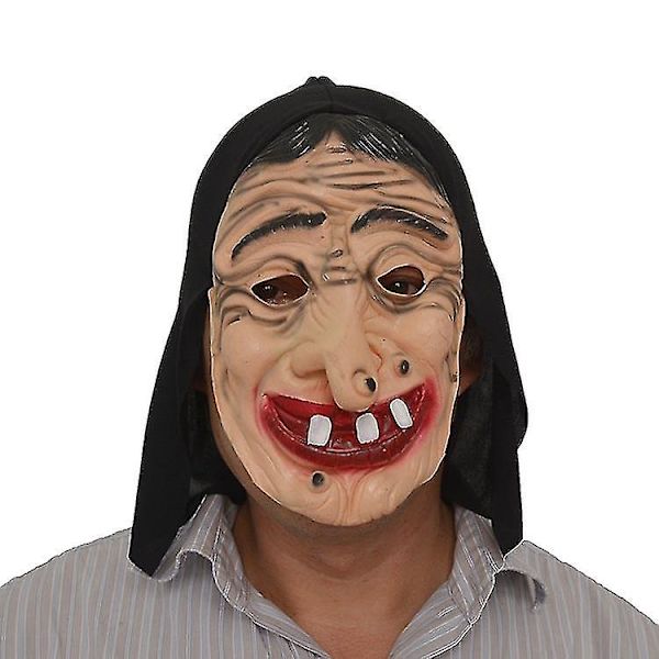 Noidan Naamio Musta Lateksinaamio Naamiaisjuhlatarvike Ruma Noidan Päänpeite Kauhunaamio Päähine Cosplay