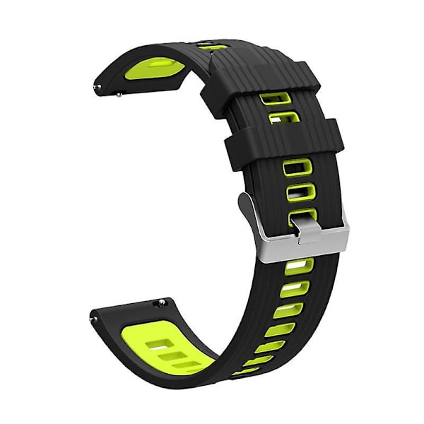 20mm Silikon Sportrem For Samsung Galaxy Watch6 40/44mm/Watch 4/5 40/44mm /5 Pro 45mm Dobbelt Farge Black  Grass Green