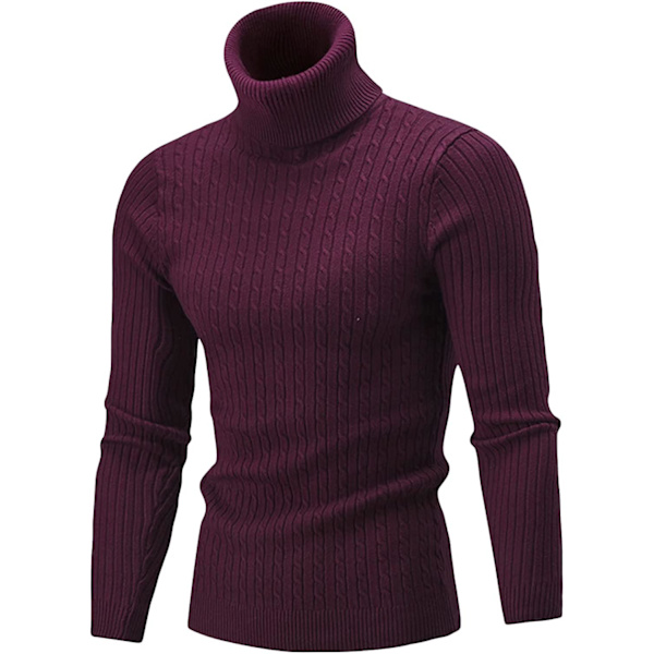 Herr tröja casual twisted termisk solid pullover slim fit turtleneck tröja kabel
