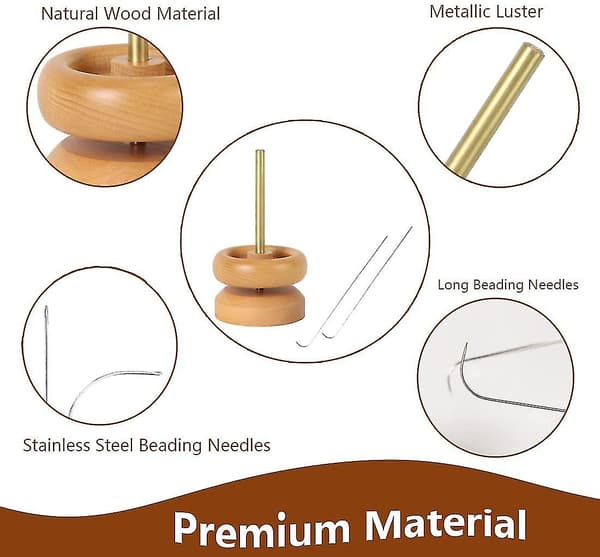 Perlespinner til smykkefremstilling Træ DIY Perleskål Spinner Holder