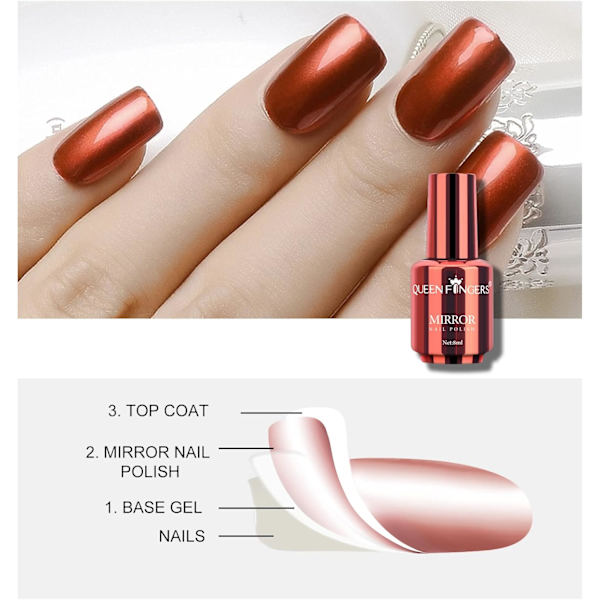 12 Färger Nagellack, Långvarig Underbar Glansig Manikyr Nagelkonst Dekoration, Briljant Spegeleffekt Nagellack Set-12st