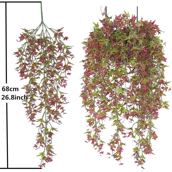 Konstgjorda växter Monstera blad, konstgjorda Monstera murgröna vinstockar hängande 3pcs 68cm Maple Hang Ivy