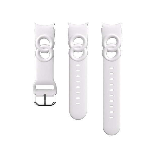 20mm Kellonranneke Galaxy Watch4/Watch5/Watch6 40mm 44mm/Watch6 Classic 43mm 47mm/Watch 5 Pro 45mm -kelloille White