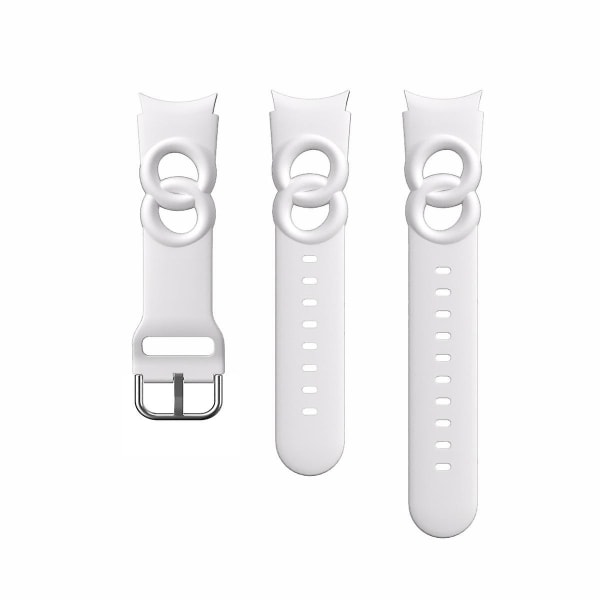 20mm Klokkereim For Galaxy Watch4/Watch5/Watch6 40mm 44mm/Watch6 Classic 43mm 47mm/Watch 5 Pro 45mm White