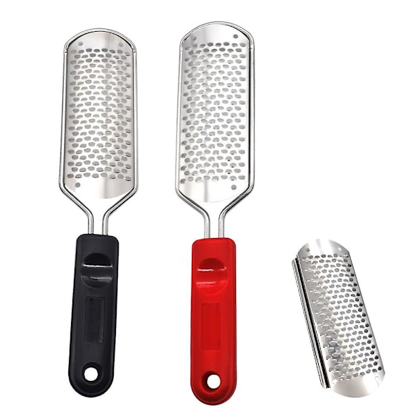 2 Fotrasper i metall (fotfil) + 1 gratis erstatningsblad 1black *1 red handle*1 file large hole