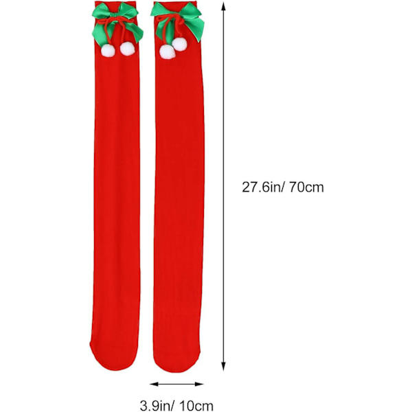 Knæhøje julestrømper til kvinder - Stribede strømper til julen