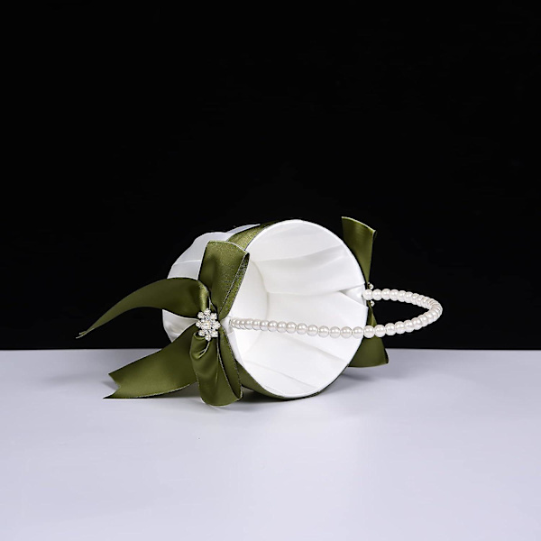 Blomsterpigekurv til bryllup, grøn perleblomsterkurv til bryllup, banket og dekorationer.