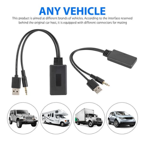 2 st Bluetooth-adaptermodul Universal Bil USB Aux 3.5MM Jack Trådlös Bluetooth Handsfree Stereo Ljud Musikadapter