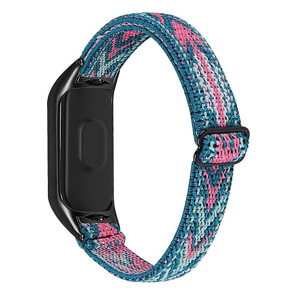 Stretchig nylon anti-scratch justerbar handledsrem för Xiaomi Mi Band 3/4, med svart klockram Style 37