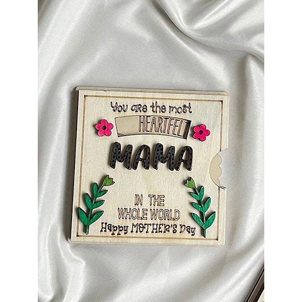 Bästa erbjudandet Mors dag-kort för mamma, grattis på mors dag Trä unikt gratulationskort