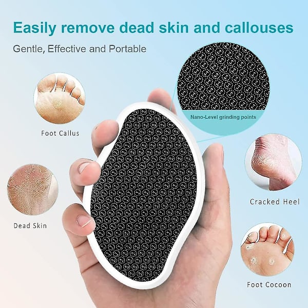 Glasfodfil Callus Remover, Fodbuffer Brusepedikyrværktøj til Mænd, Kvinder, Blød Fodpleje White*Black Diamond GlassCraft