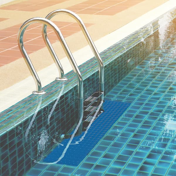 Simmatta bassängstegematta halkfri pool stegplatta-medium simbassängmatta säkerhetsfoder för simbassängfoder och trappskydd green oval