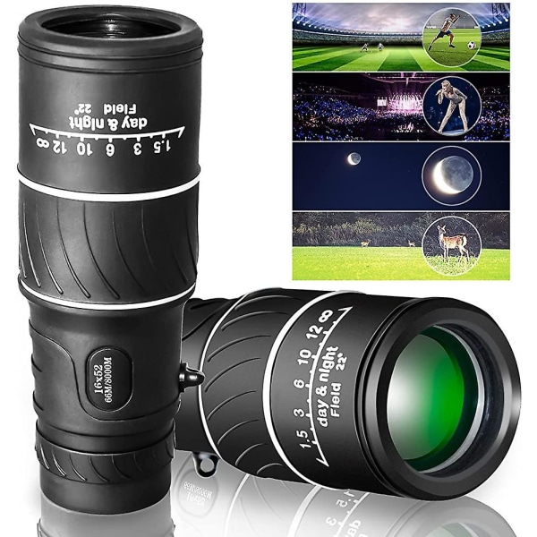 16x52 Dual Focus Kikkert Zoom Monokular HD Mini Teleskop Spotting Scope