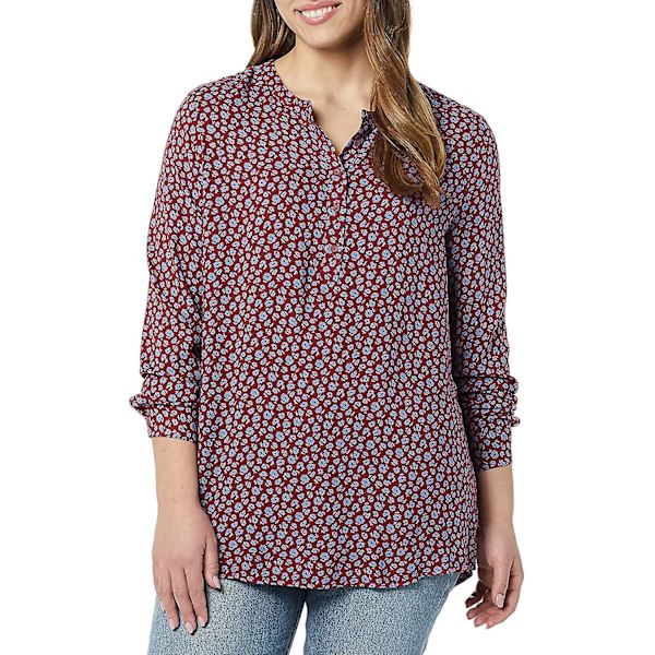 Langermet vevd bluse for kvinner Style 6 XS