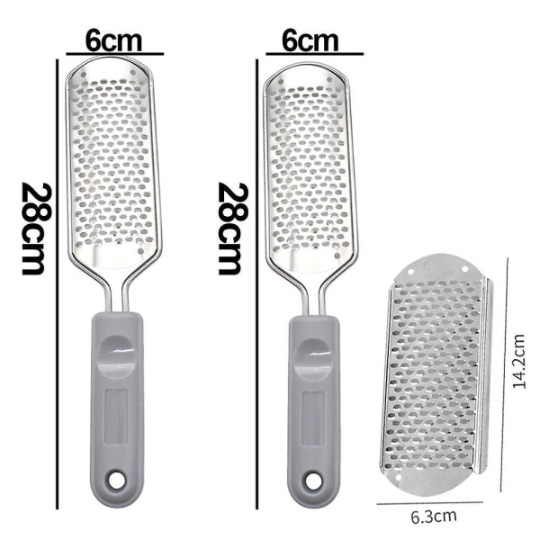 2 Fotrasper i metall (fotfil) + 1 gratis erstatningsblad 2 gray handle file * 1 file large hole