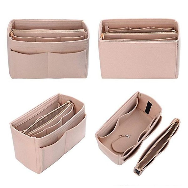 2023 Ny Beste Rabatt Reiseorganisator Håndveske Filtveske Tote Liner Veske Pung Innlegg Kvinner 3 Størrelser Khaki 26*13*16