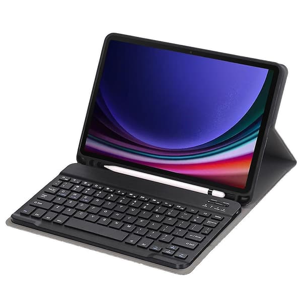 Bluetooth-tangentbordsfodral i PU+TPU med flipp för Samsung Galaxy Tab S9 X710/X716B/X718U Black