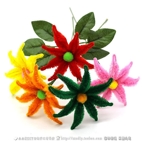 100 st röda piprensare Chenille-stjälk för gör-det-själv-hantverk, konst, bröllop, hem, fest, semesterdekoration 6 mm x 12 tum