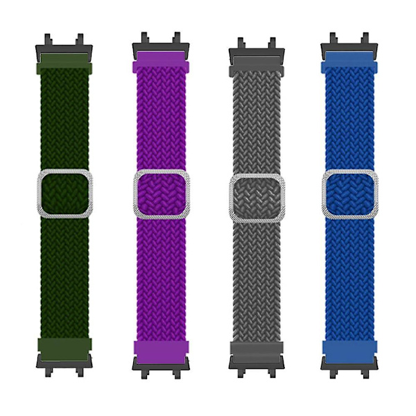 Nylonpunottu säädettävä ranneke Huami Amazfit T-Rex 2 -kelloon Red  White