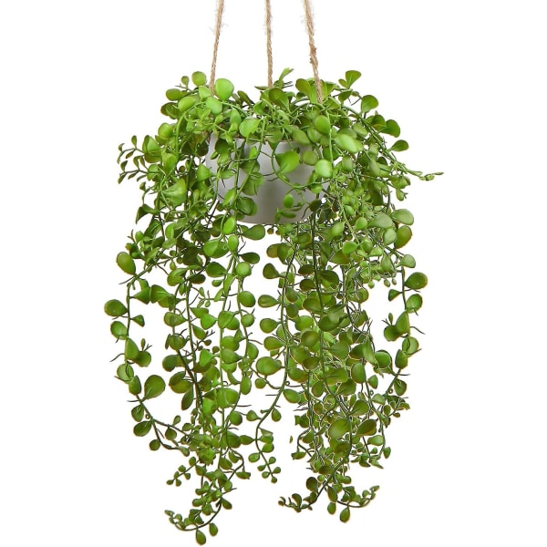 Konstgjord hängande falsk grönska Suckulent krukväxt Keramisk planteringskar för hemvägg inomhus utomhusdekoration